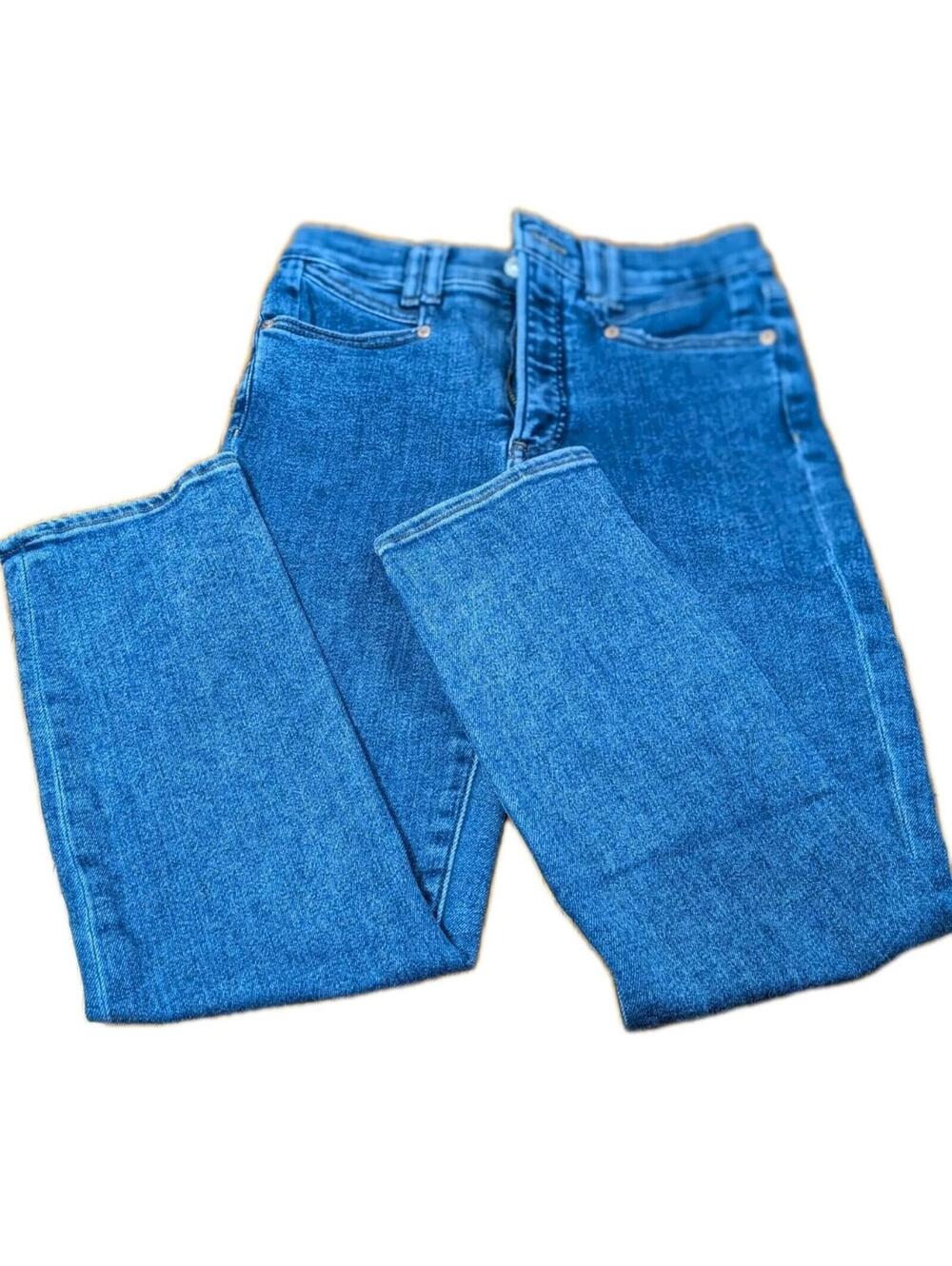 Express Jeans Women's Size 4R Blue Denim Skinny Legs High Rise Pockets